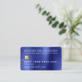 Visite Finance Comptabilité Blue Faux Metallic Carte de c (Debout devant)