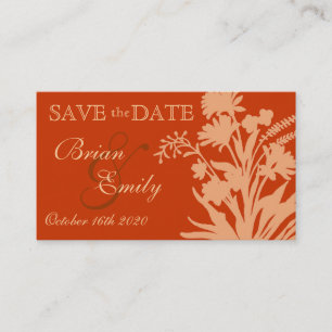 Visite Fleur de pêche orange enregistrer la date carte de