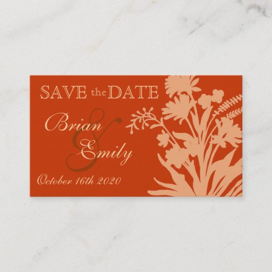 Visite Fleur de pêche orange enregistrer la date carte de (Devant)