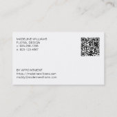 Visite Fleur sauvage Floral Design QR Code Carte de visit (Dos)
