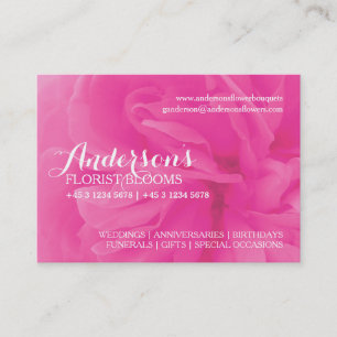Visite fleuriste rose rose fleuriste cubby carte de visit