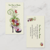 Visite Fleurs de chaussures à talon élevé Carte professio (Devant / Derrière)