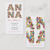 Visite Fleurs de printemps Nom de la fleur Carte de profi (Devant / Derrière)