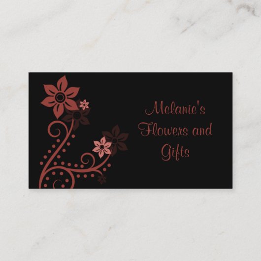 Visite Fleurs exquises Carte de visite, Cabernet (Devant)