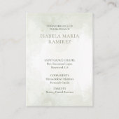 Visite Fleurs rose pâle baptême carte de souvenir vert (Dos)