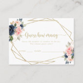 Visite Floral Gold Géométrique Devinez combien de carte d (Devant)