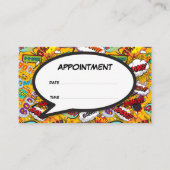 Visite Fun Comic Book Discours Bubble Carte de rendez-vou (Devant)