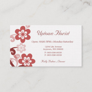 Visite Fun et Flirty Floral Carte de visite, Berry Rouge