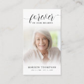 Visite Funérailles Forever Hearts Carte de prière Script  (Devant)