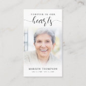 Visite Funérailles Forever Hearts Script Carte de prière  (Devant)