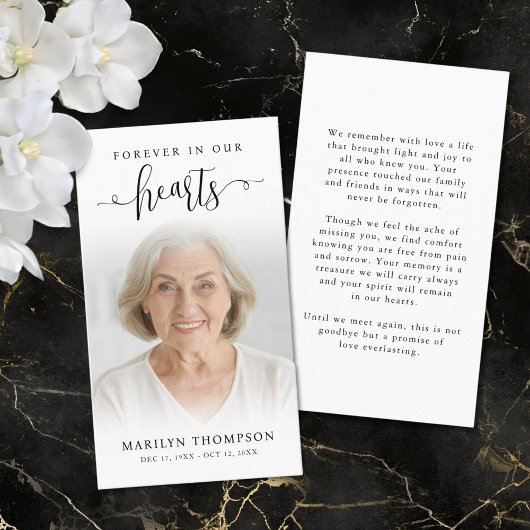 Visite Funérailles pour toujours dans nos coeurs Carte de