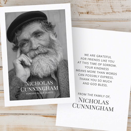 Visite Funeral Memorial Classic Carte simple de prière ph