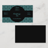 Visite Funky Elegance Carte de visite, Turquoise (Devant / Derrière)