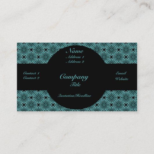 Visite Funky Elegance Carte de visite, Turquoise (Devant)