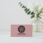 Visite Funky Retro Bloom Carte de visite, Mauve (Debout devant)