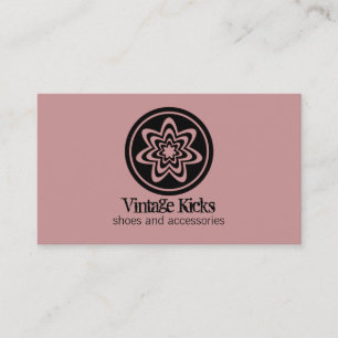 Visite Funky Retro Bloom Carte de visite, Mauve