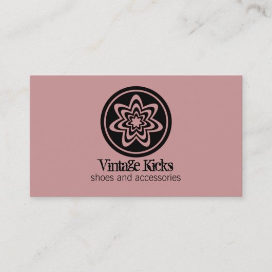 Visite Funky Retro Bloom Carte de visite, Mauve (Devant)