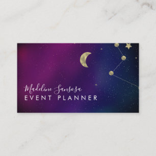 Visite Galaxy Constellation Gold Star Moon Carte de visit