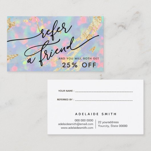 Visite gem opal texture carte de référence (Devant / Derrière)