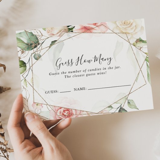 Visite Géométrique Gold Green Devinez combien de carte de