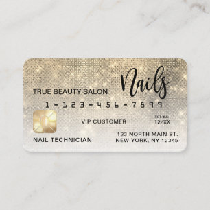 Visite Glam Gold Sequin Parties scintillant Carte de créd