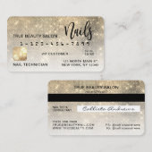 Visite Glam Gold Sequin Parties scintillant Carte de créd (Devant / Derrière)