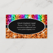 Visite Glitz Mix Rainbow Orange noir ovale carte de visit (Dos)