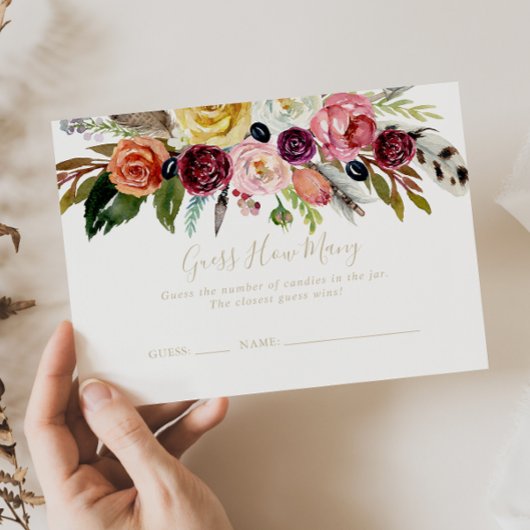 Visite Gold Boho Floral Devine Combien De Carte De Jeu