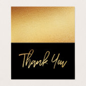 Visite Gold Foil Script Logo Carte de remerciements d'aff (Extérieur déplié)