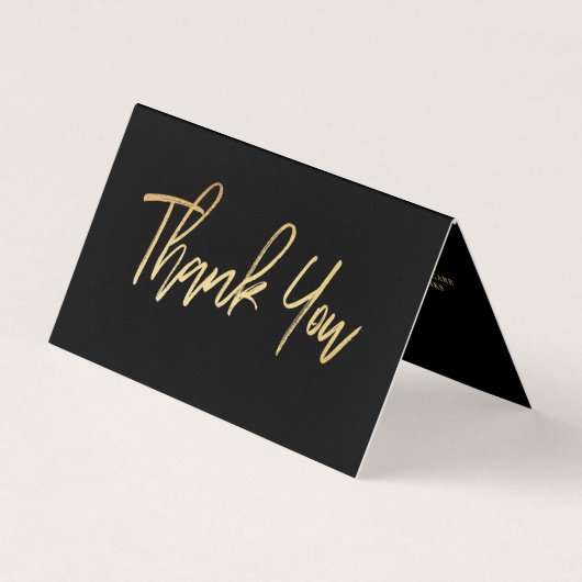 Visite Gold Foil Script Logo Carte de remerciements d'aff (Devant)