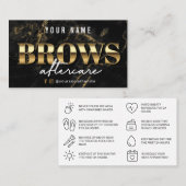 Visite Gold Marble Luxury Brows Carte de soins postérieur (Devant / Derrière)