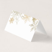 Visite Gold Snowflakes Mariage d'hiver Elégante carte de  (Dos)