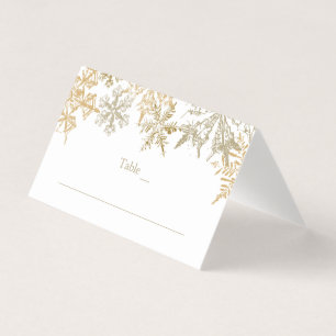 Visite Gold Snowflakes Mariage d'hiver Elégante carte de
