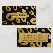 Visite Gold & TOUTE COULEUR Leopard Cheetah Carte de visi (Devant / Derrière)