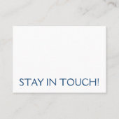 Visite Gras bleu foncé sur blanc Carte de changement d'ad (Dos)