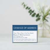 Visite Gras bleu foncé sur blanc Carte de changement d'ad (Debout devant)