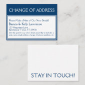 Visite Gras bleu foncé sur blanc Carte de changement d'ad (Devant / Derrière)