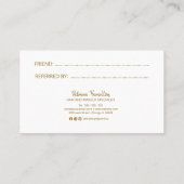 Visite Gras Or Référer Une Carte De Référence Élégante À  (Dos)