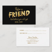 Visite Gras Or Référer Une Carte De Référence Élégante À  (Devant / Derrière)