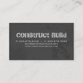 Visite Gris grunge de carte d'entreprise de construction (Dos)