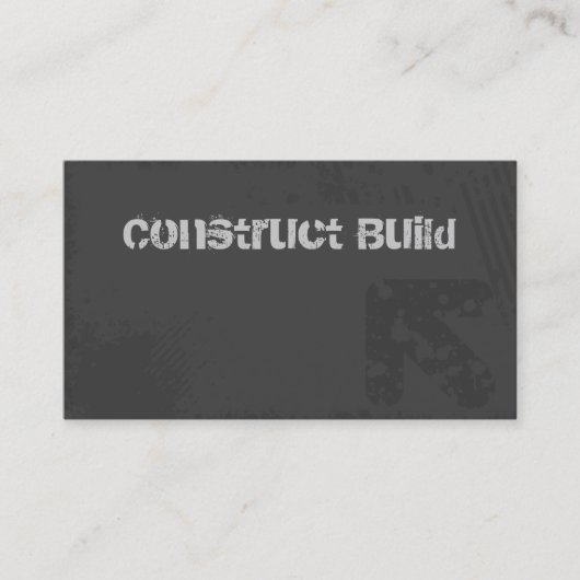 Visite Gris grunge de carte d'entreprise de construction (Devant)