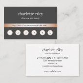 Visite Gris | Rose Gold 6 Punch Carte de fidélité client (Devant / Derrière)