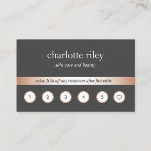 Visite Gris Rose Gold 6 Punch Carte de fidélité client