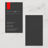 Visite Gris Rouge Professional Script Artiste Carte de vi (Devant / Derrière)