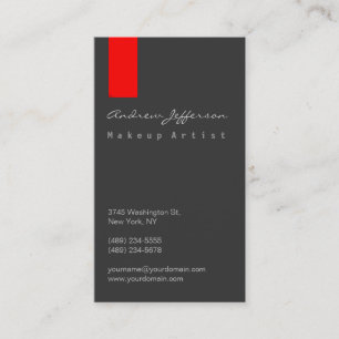 Visite Gris Rouge Professional Script Artiste Carte de vi