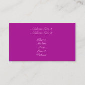 Visite Grunge Carte de visite, Fuchsia (Dos)