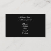 Visite Grunge Carte de visite, noir et blanc (Dos)