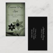 Visite Grunge Florals Carte de visite, Sage (Devant / Derrière)