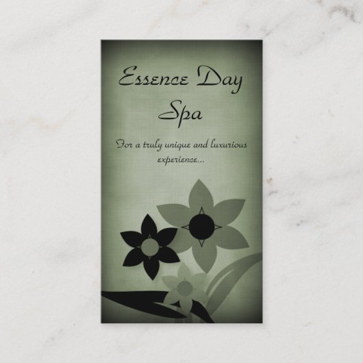 Visite Grunge Florals Carte de visite, Sage (Devant)