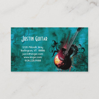 Visite Guitare DJ rouge de carte d'industrie musicale